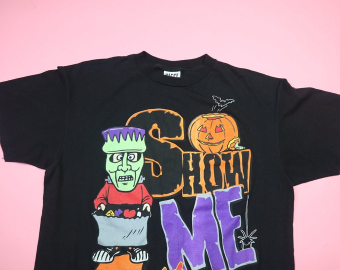 Show Me The Candy Halloween 1990s vintage Tshirt