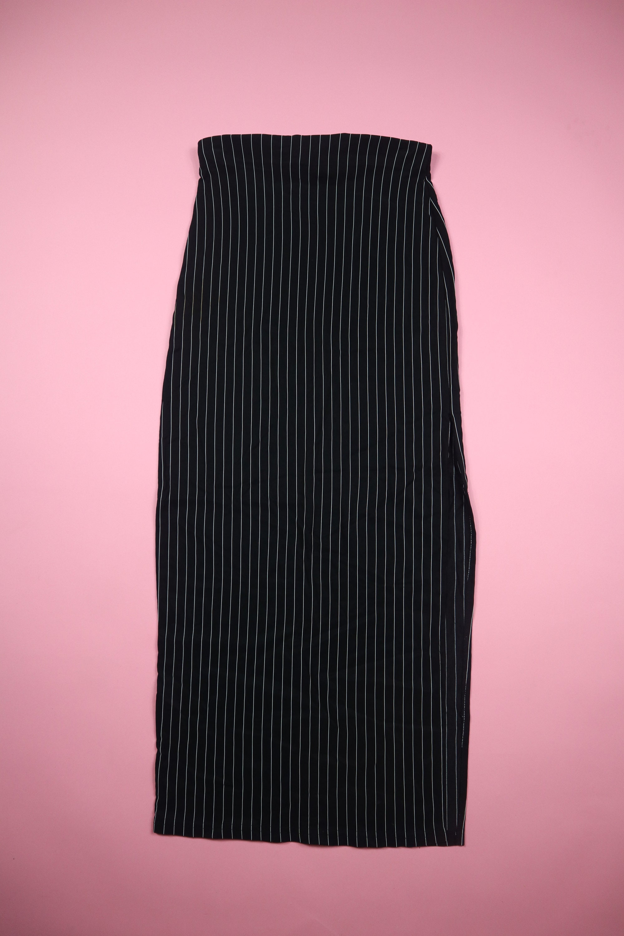 Joule Black & White pinstripe stretch 1990s Vintage Skirt