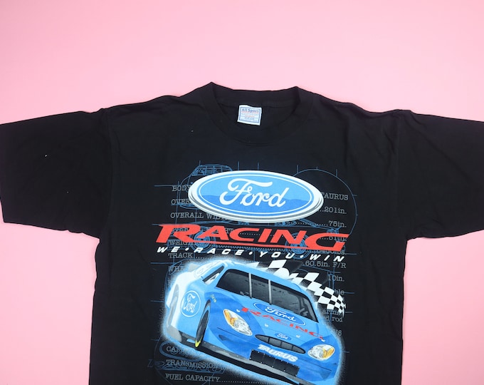 Ford Racing We Race You Win 1990's Vintage Tshirt