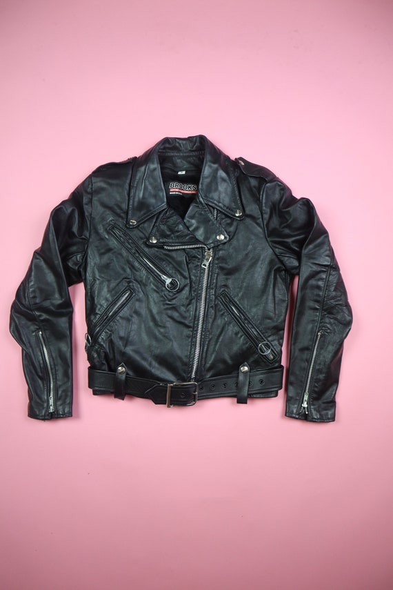 Brooks 1980s Vintage Motorcycle Leather Jacket