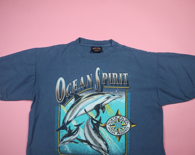 Ocean Spirit Conserve Protect Respect 1990's Vintage Tshirt