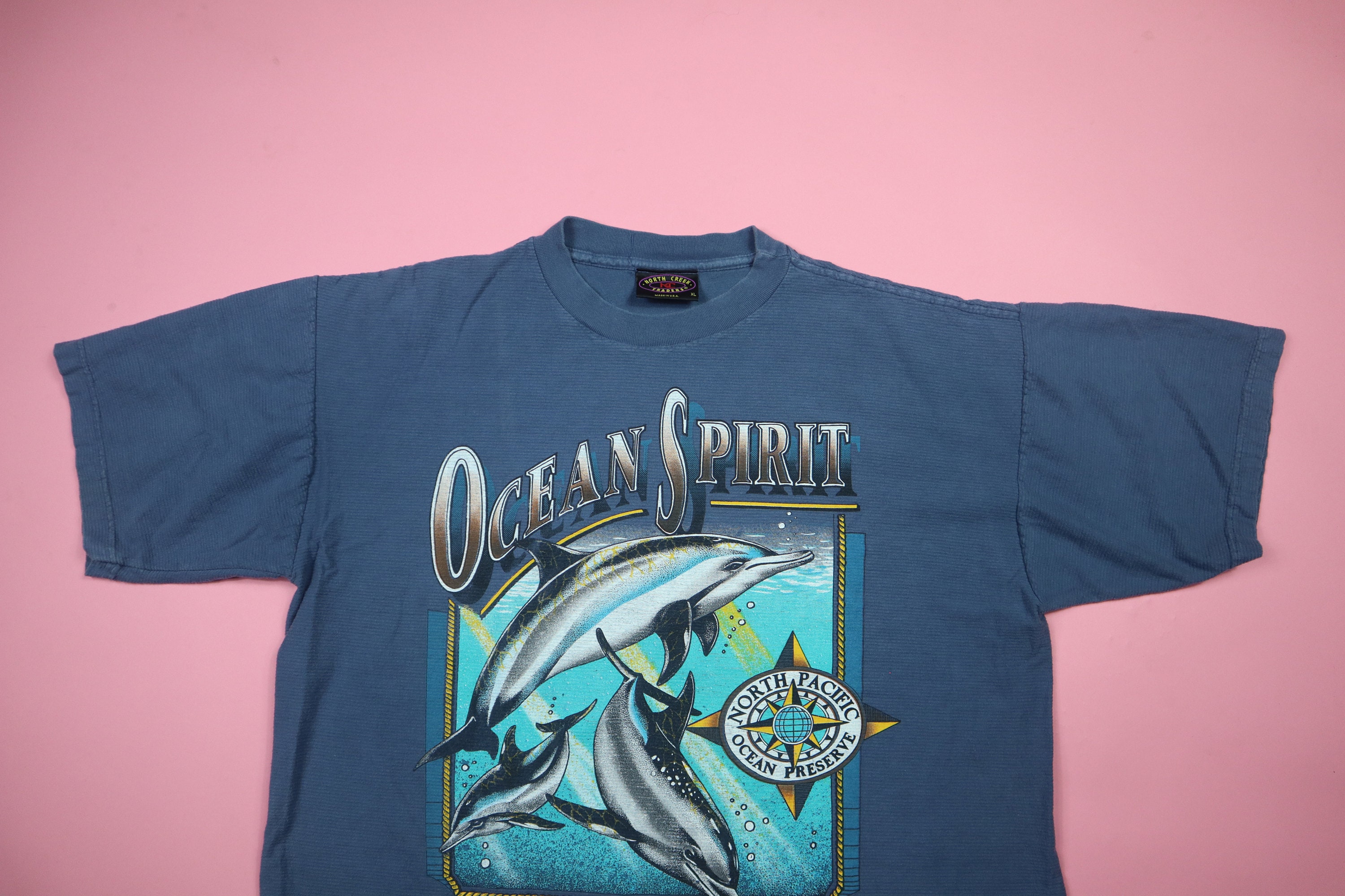 Ocean Spirit Conserve Protect Respect 1990's Vintage Tshirt