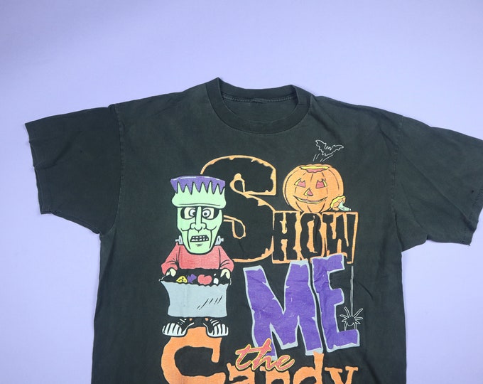 Show Me The Candy Halloween 1990s vintage Tshirt