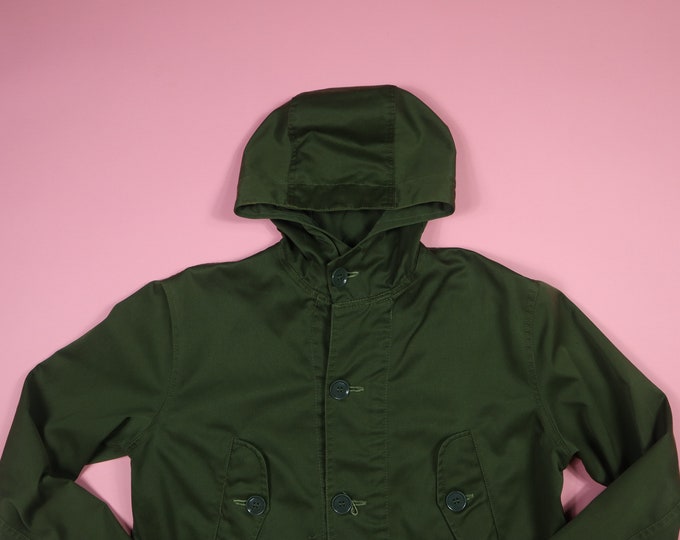 Vintage Army Green Parka Rain Jacket