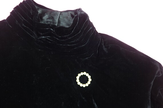 Liz Claiborne 1980's High Collar Vintage Velvet D… - image 5