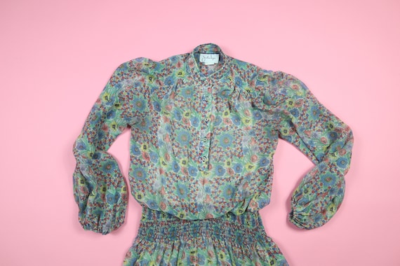 Jonathan Logan Floral 1970s Vintage Dress