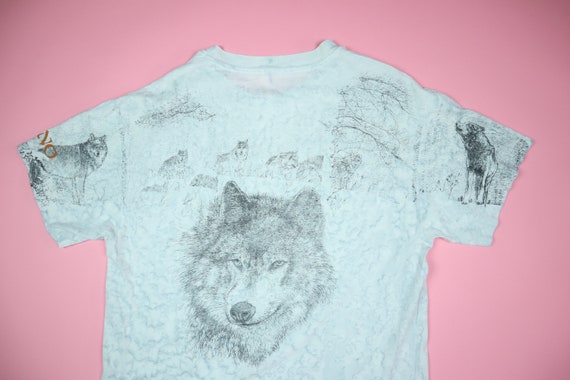 Reno Wolf Cute Animal All Over Print 1990's Vinta… - image 4