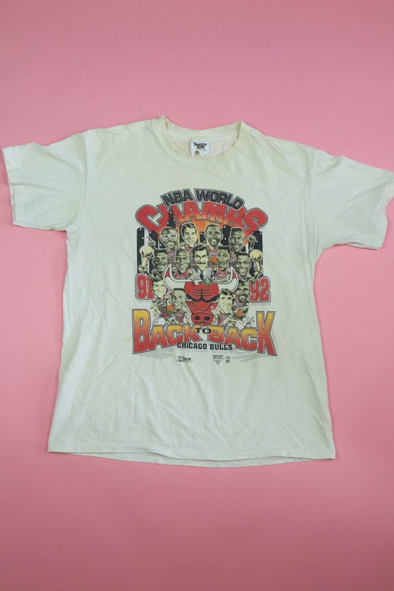 Chicago Bulls Back to Back World Champs NBA 1990s Vintage Big Head