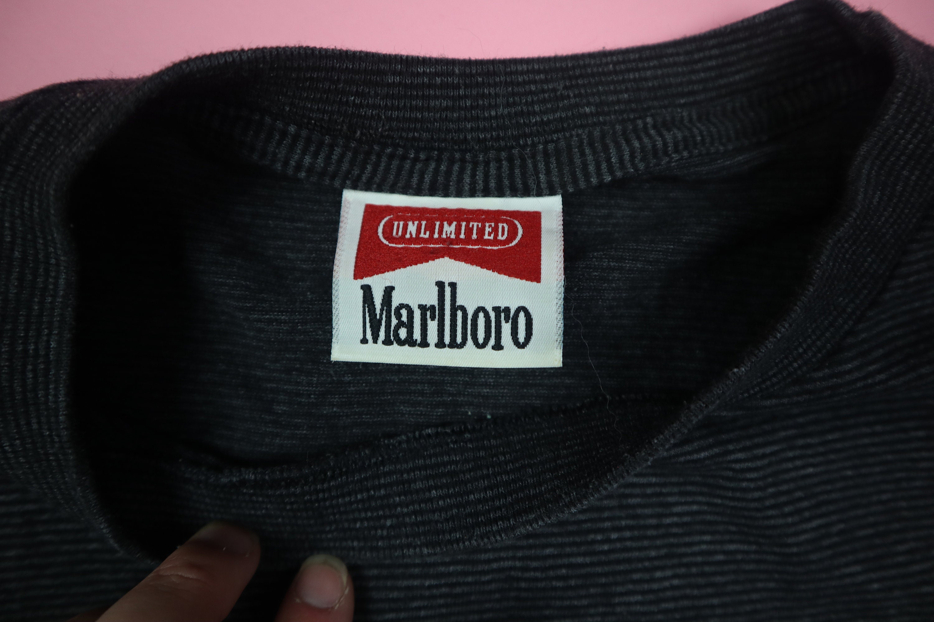 Marlboro 1990's Pocket Tee Stripes 1990's Vintage Shirt