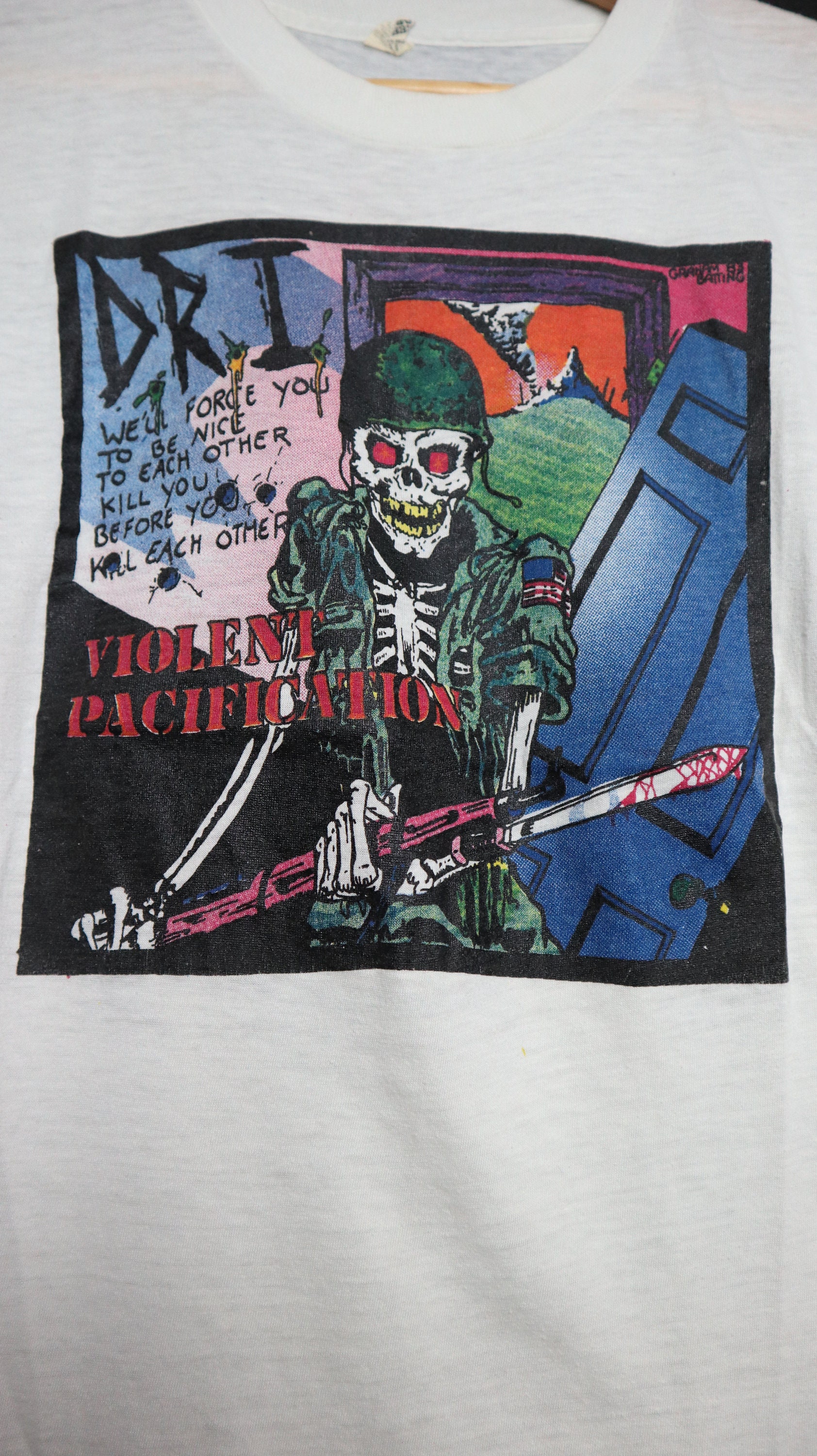 D R I Dirty Rotten Imbeciles Violent Pacification 19 Vintage Shirt D R I Dirty Rotten Imbeciles Violent Pacification 19 Vintage Shirt