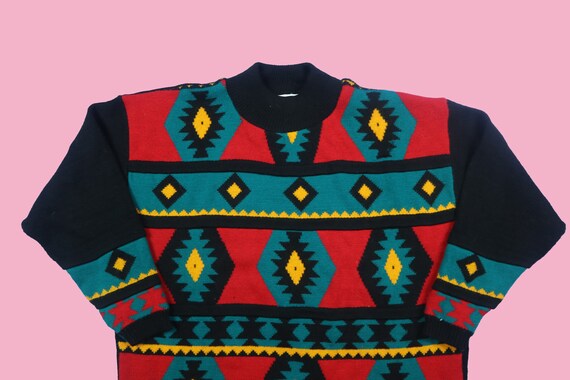 NothingVintage Diana Marco Shapes Colorful Vintage Knit Sweater