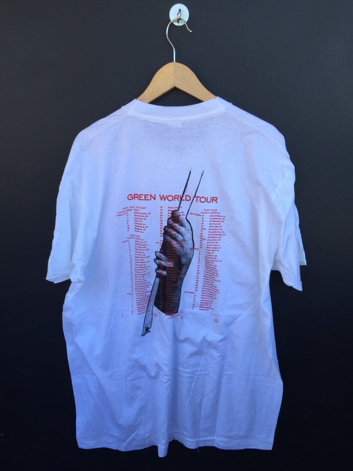 REM Deadstock Green World Tour 1989 vintage Tshirt