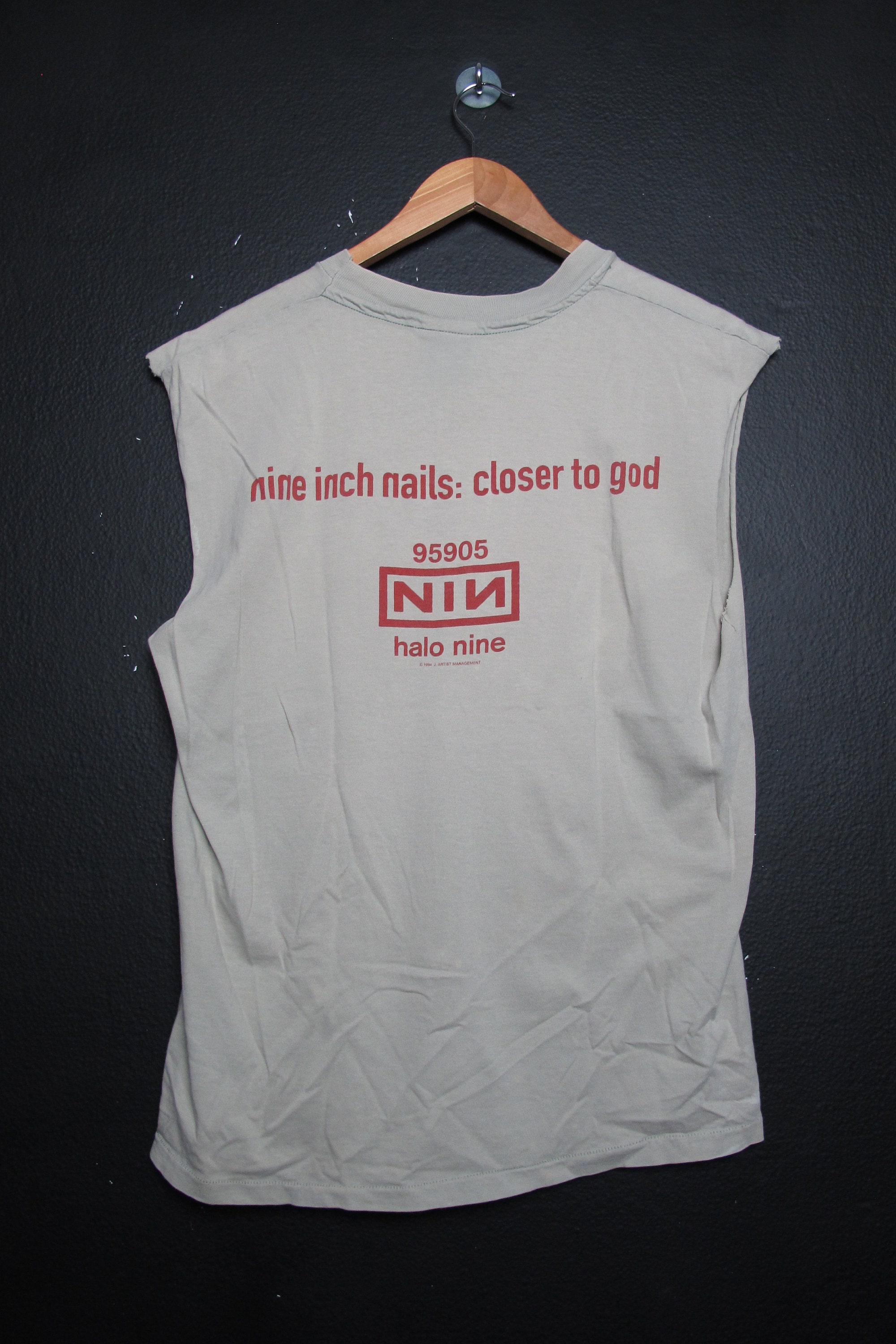 Nine Inch Nails Halo 9 Closer to God 1994 Sleeveless Vintage Tshirt