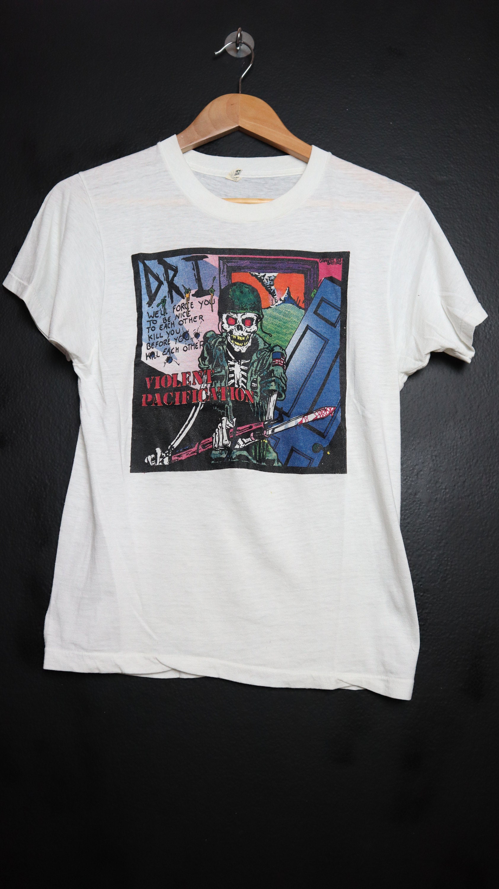D.R.I Dirty Rotten Imbeciles Violent Pacification 1983 Vintage Shirt