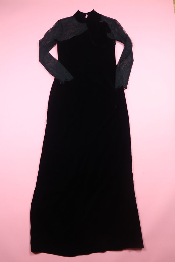 Anthony Vask Lace & Velvet 1990's Vintage Dress - image 3
