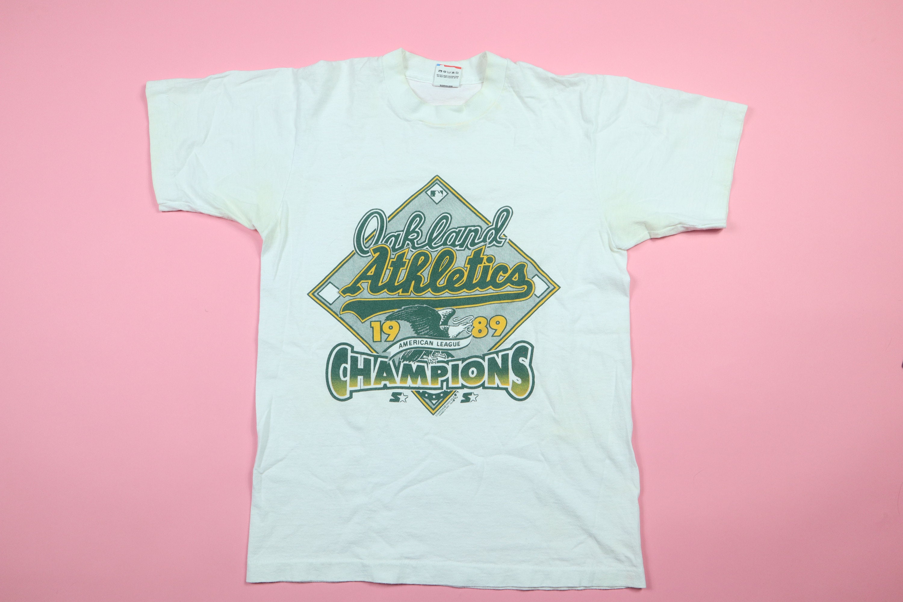 VINTAGE STARTER MLB OAKLAND ATHLETICS TEE SHIRT 1989 SIZE MEDIUM MADE IN USA