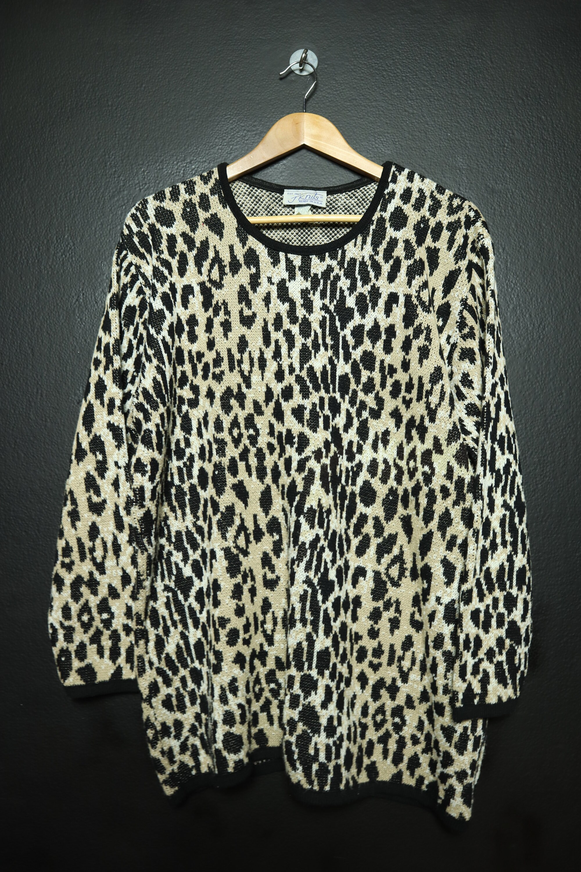 Leopard Cheetah Print Vintage Sweater