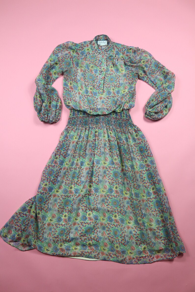 Jonathan Logan Floral 1970s Vintage Dress
