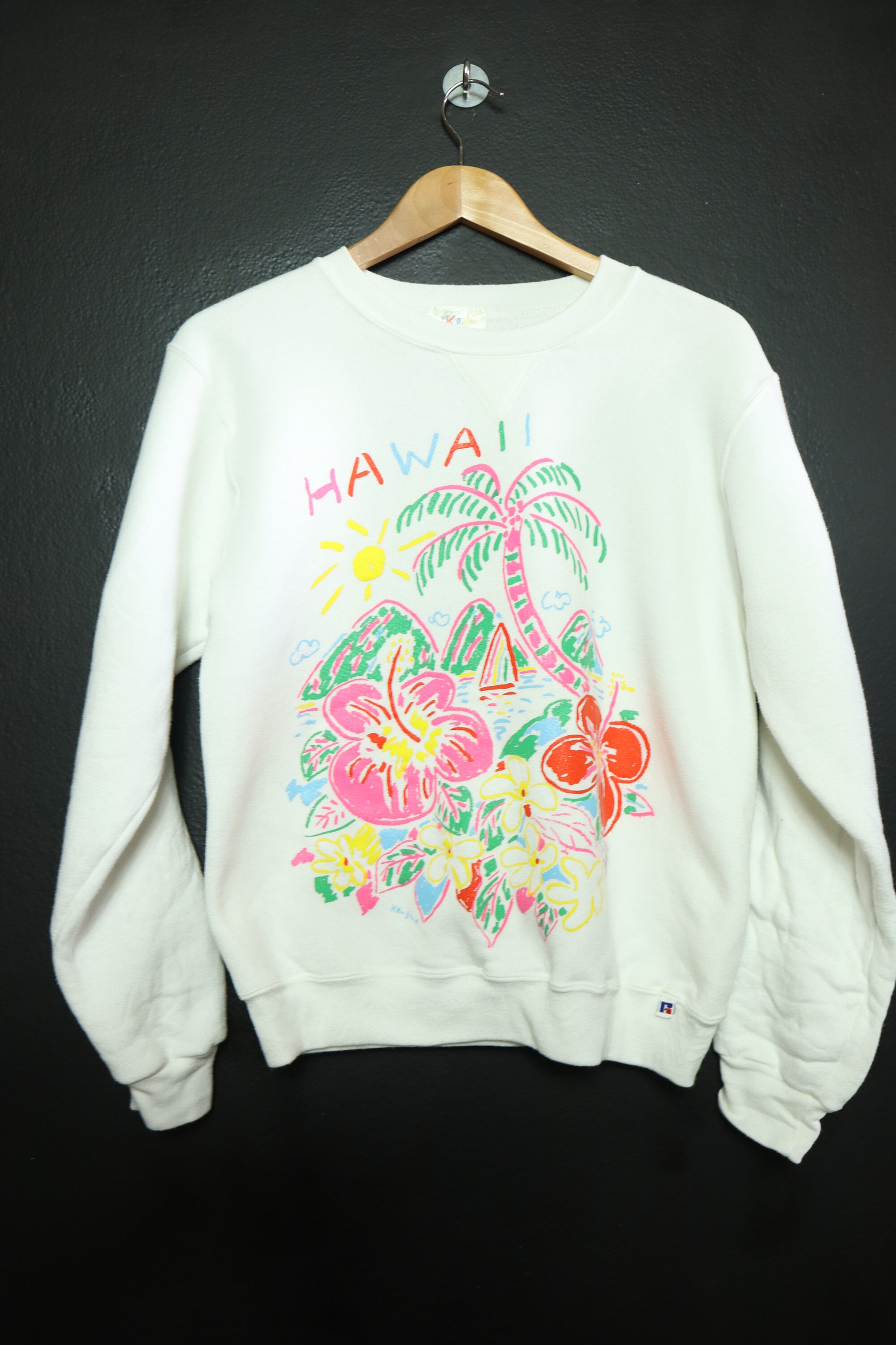 Hawaii floral puff print 1990's Vintage Sweatshirt