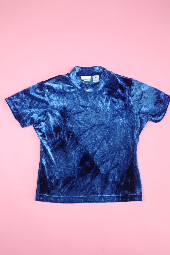 Blue Velvet Crop Top 1990's vintage Tshirt