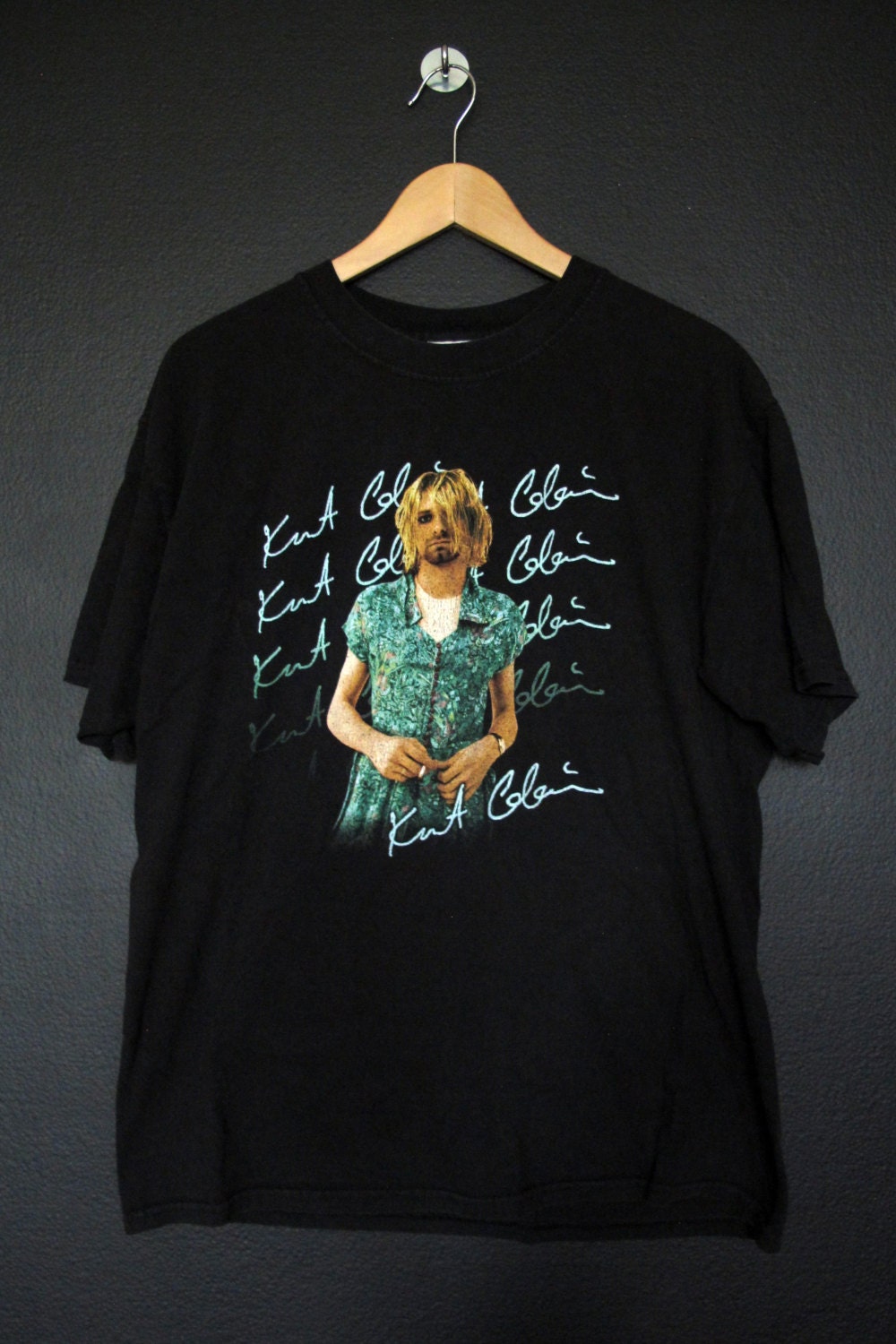 T-shirt Sans Manches Vintage Kurt Cobain Nirvana - Années 90 - Taille L Noir - Occasion Bon État