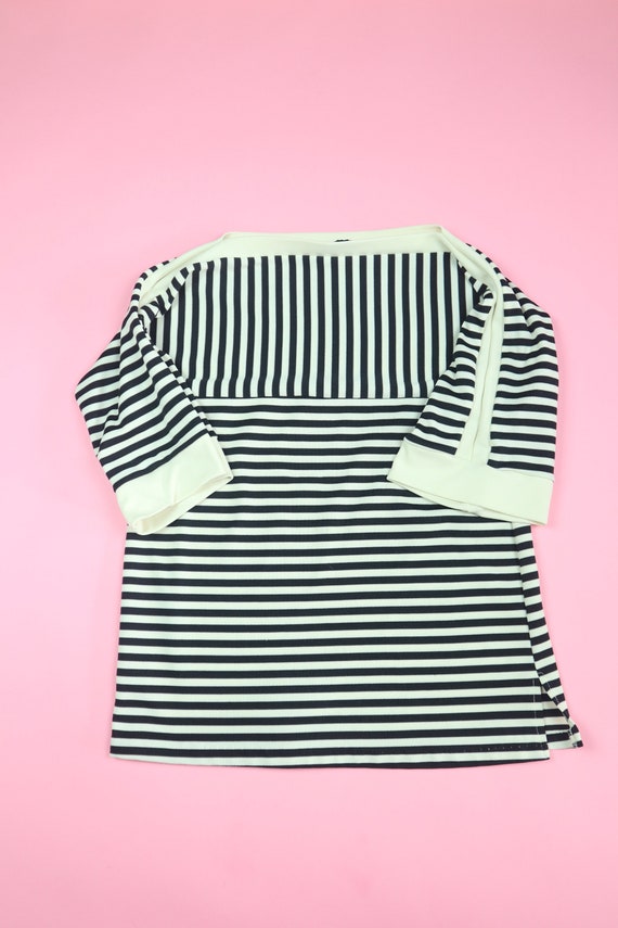 Vertical Horizontal Striped 1990's Vintage Shirt - image 1