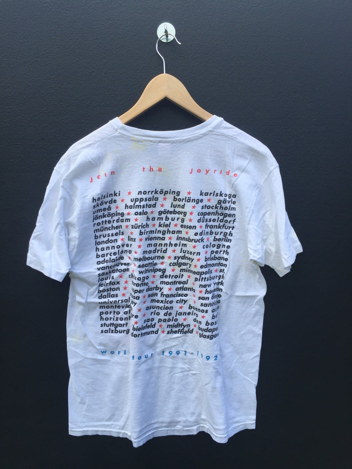 Roxette World Tour 1991-1992 vintage Tshirt