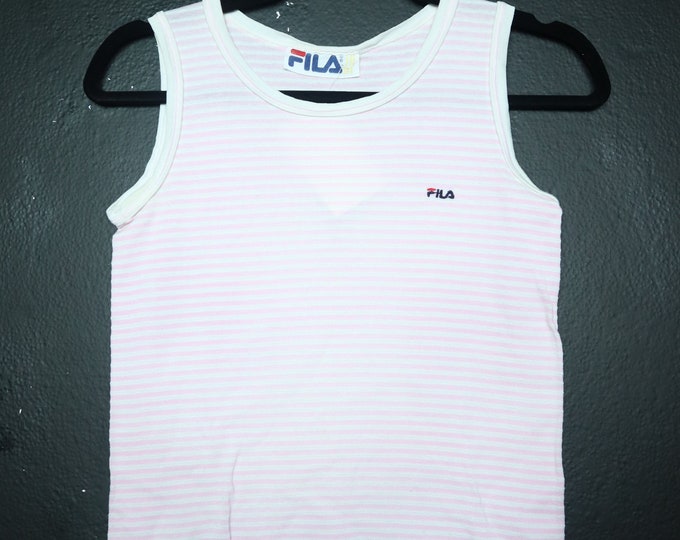 Pink Stripes Fila 1980's Vintage Tank Top