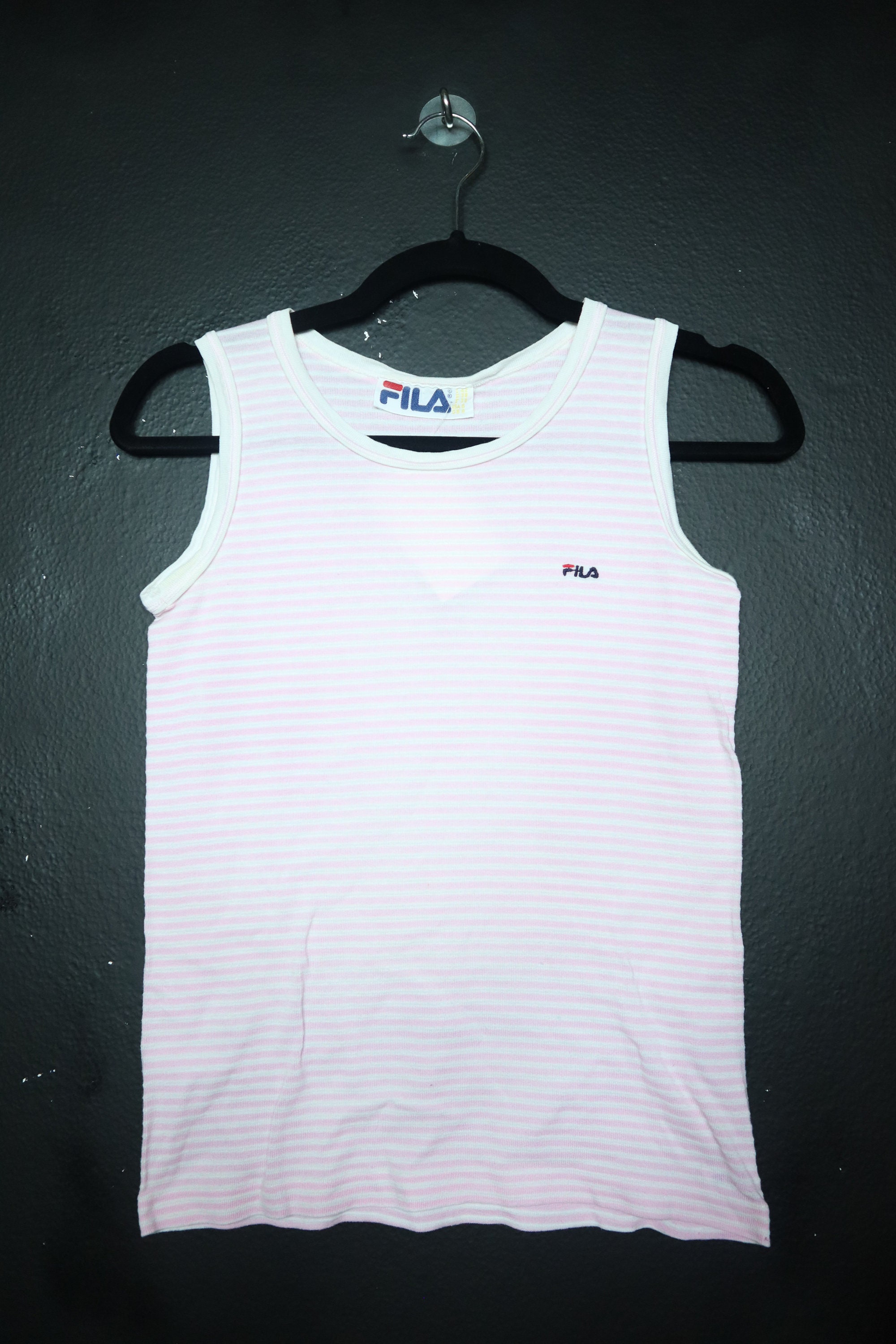 Pink Stripes Fila 1980's Vintage Tank Top