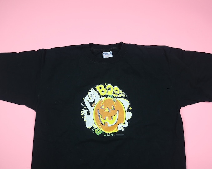 Halloween BOO Ghost Pumpkin 1990s vintage Tshirt