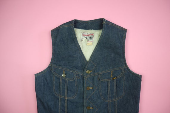 Storm Rider Lee Vintage Denim Shearling Lined Vest