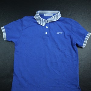 ESPRIT blauwe streep kinderen jaren 1990 polo tshirt