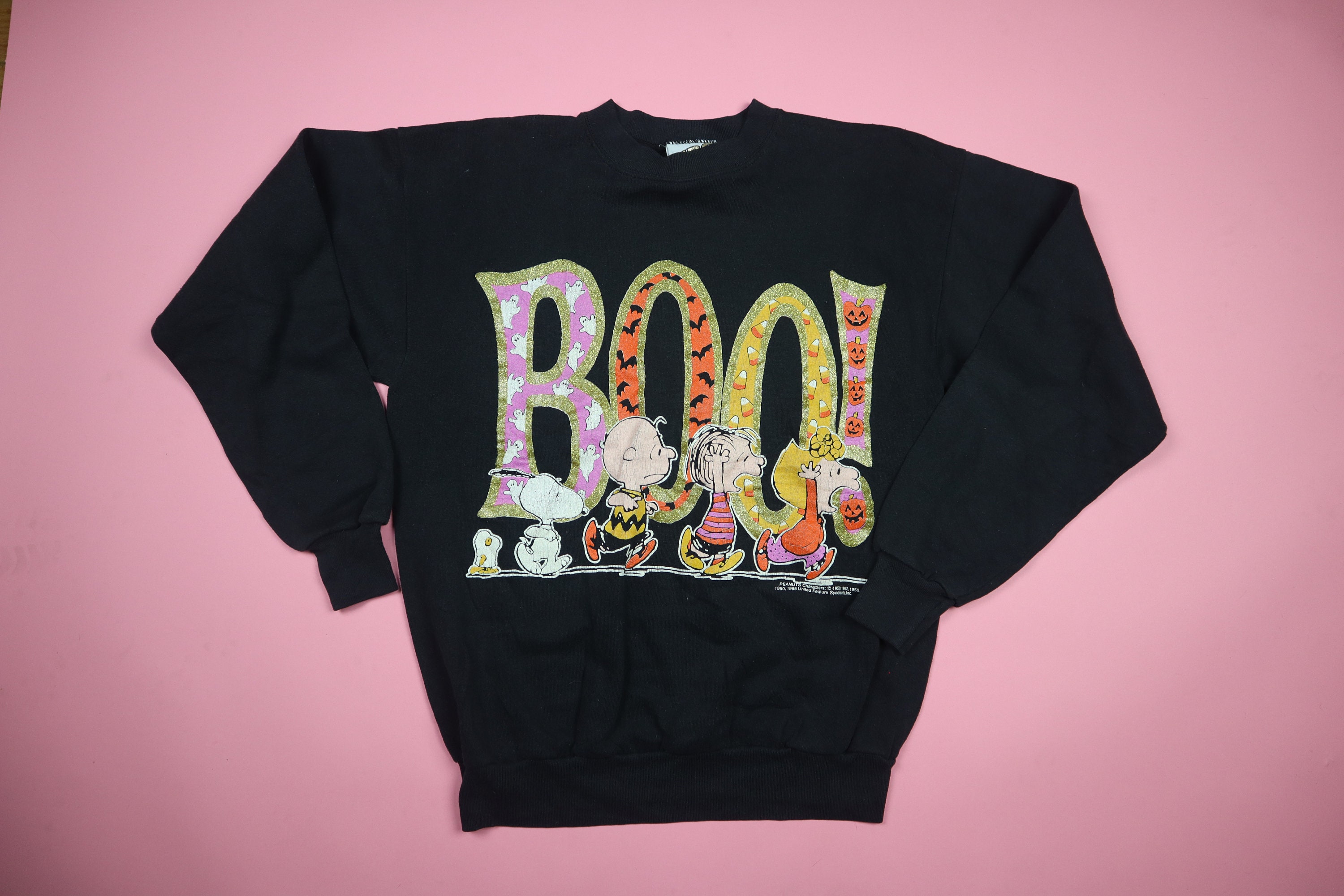 BOO Halloween vintage Peanuts sweatshirt Snoopy Charlie Brown