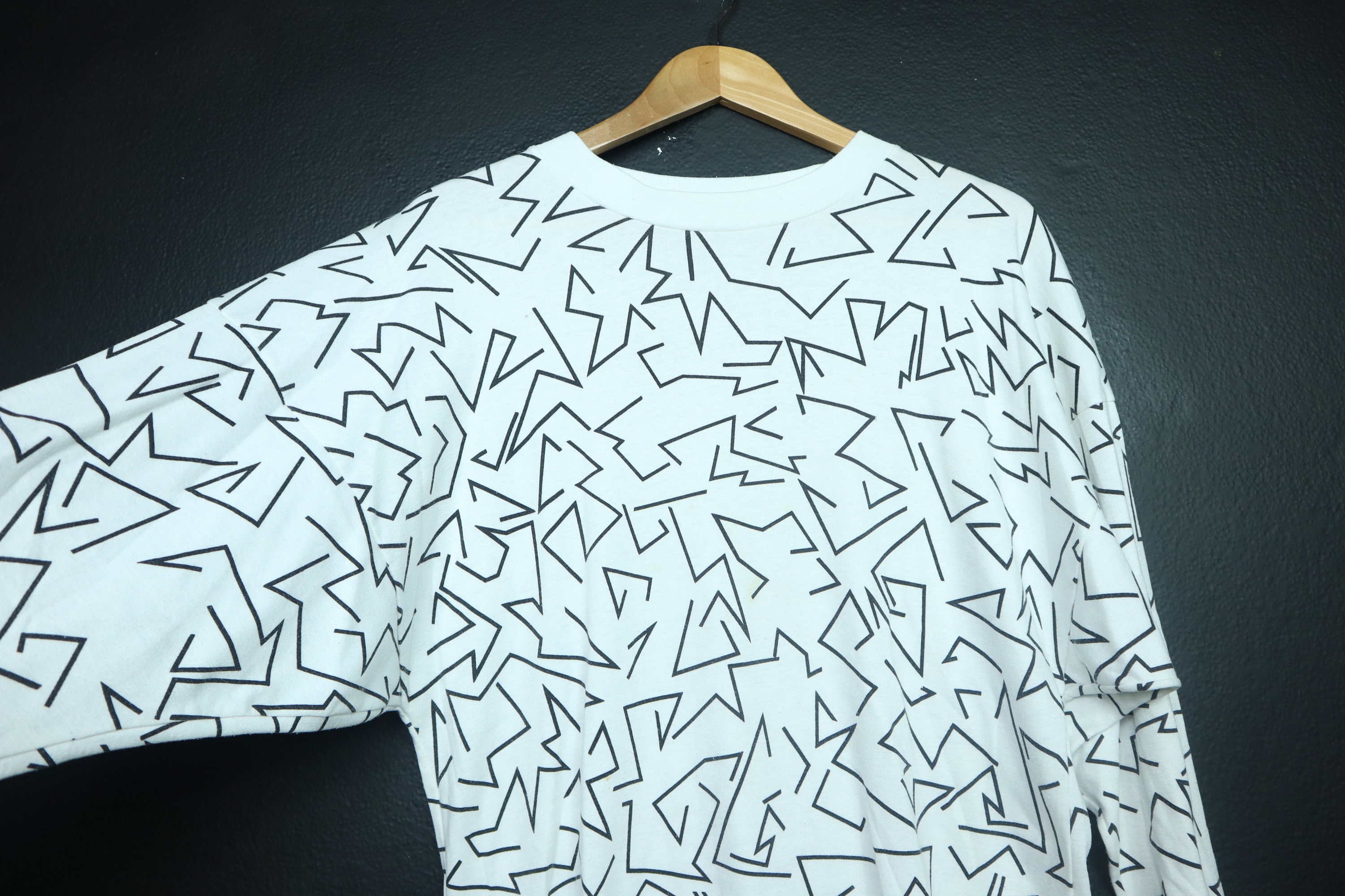 Abstract Lines 1990's Vintage Long Sleeve Shirt
