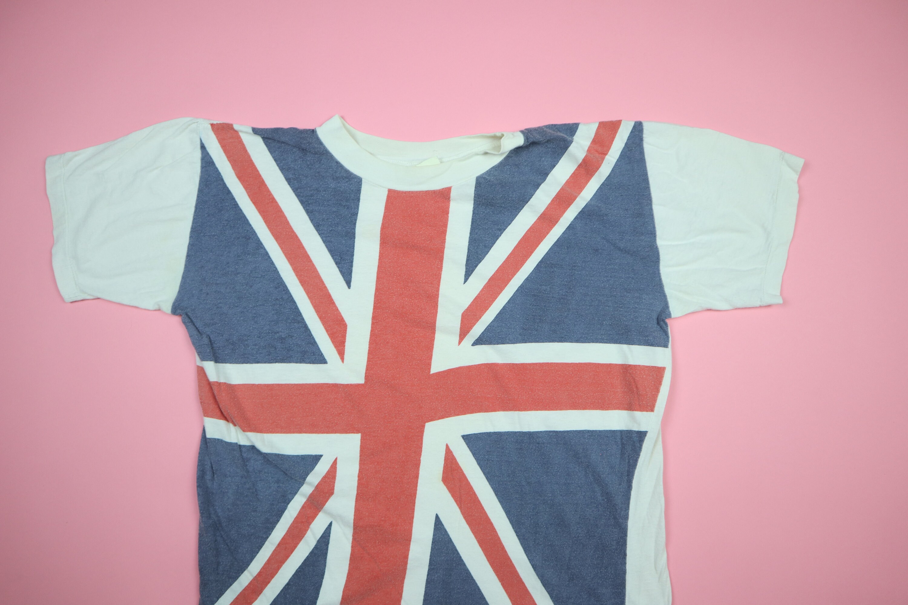 Union Jack England English Flag 1980's Vintage Tshirt