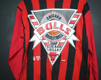 Chicago Bulls NBA 1990er Jahre Vintage Langarm Tshirt