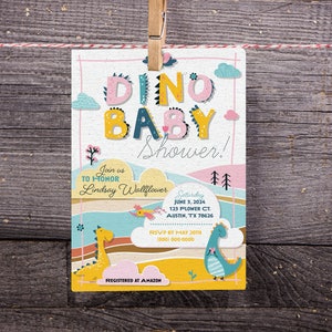 Convite Dino-Baby Shower