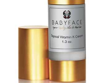 Crema de vitamina K Babyface: enrojecimiento, hematomas, ojeras, arañas vasculares, 1.3 oz.