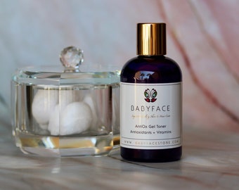 Babyface AntiOx Organic Antioxidant Green Tea Aloe Vera Toner + Berries, Licorice, 4.3
