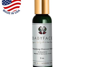 Babyface Acne Relief Charcoal Hydrating Mask w/ Salicylic, HA, Niacinamide, 2 oz.