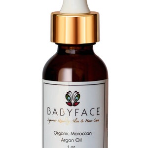 Babyface Pure Organic Moroccan Argan Oil – No Odor, 1 oz.
