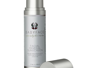 Babyface  SPF 40 Age-Defying Mineral Sunscreen, Anti-Aging, Reef Friendly Sunblock, Oil Free, 1.7 oz.