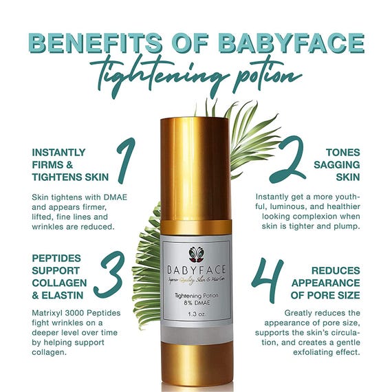 Babyface Most Potent 8% DMAE Pore Refining & Tightening Serum with Matrixyl 3000 for Fine Lines and Radiance Loss
