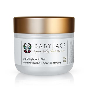 Bye-Bye Acne! Babyface Organic 2% Salicylic Acid Gel Acne & Blackhead Remover Spot Treatment, 2.3 oz.