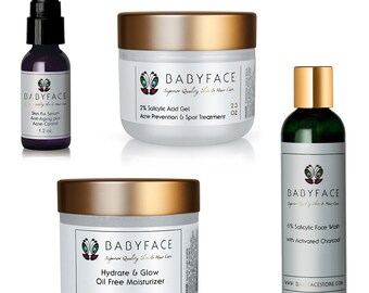 Babyface Acne Kit: Adult and Teen Routine, 4-pc Complete Regimen Set