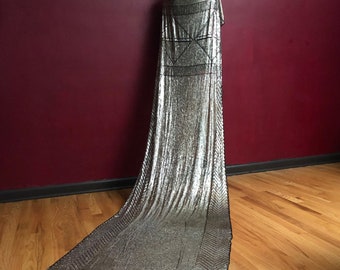 Spectacular Vintage Egyptian Assuit Piano Shawl Circa 1919 HEAVY  Bellydance  Egyptian Revival