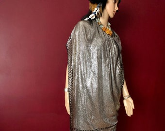 1 Singular Sensation Egyptian Vintage Solid SILVER ASSUIT Shawl  in immaculate MINT condition 1930's..