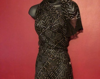 1800&#39;s Antique Egyptian  Assuit Black /Silver Assuit  with silver  Excellent vintage condition Egyptian revival/Bellydance