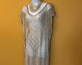 Gatsby Flapper Glorious Vintage Egyptian Assuit Dress with Gold 1930&#39;s  Flapper/Gatsby/Abbey/Bellydance  GOLD assuit