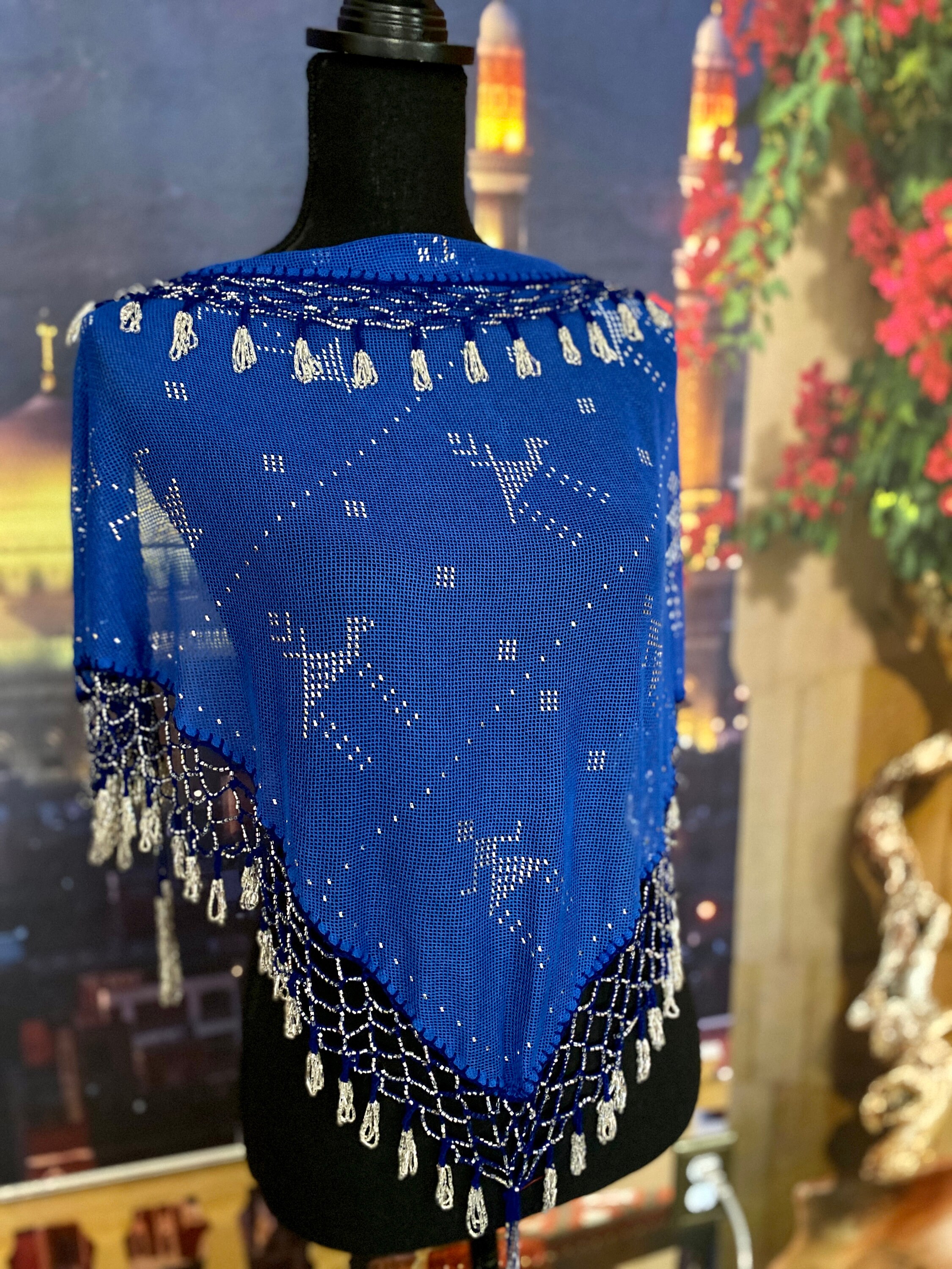 マフラー・ストール mellotory 100% Cashmere Crochet Shawl Muffler (Sky Blue) 71GgtsnMOIL._UY350_.jpg